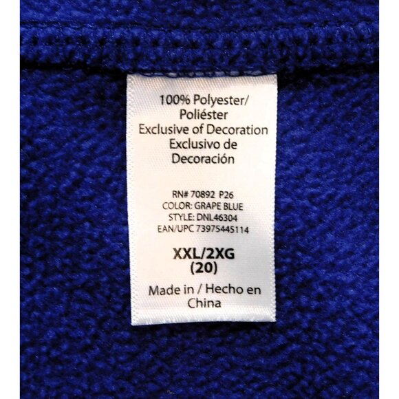 Danskin Dri Fit Hoodie Sweatshirt Womens XXL Blue Purple Trim Thumb Holes Polyes - Picture 7 of 8